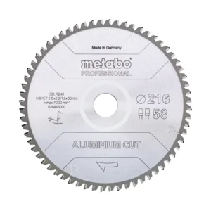 Metabo 628443000 piła tarczowa fz / tz 216×30×58z aluminium cut