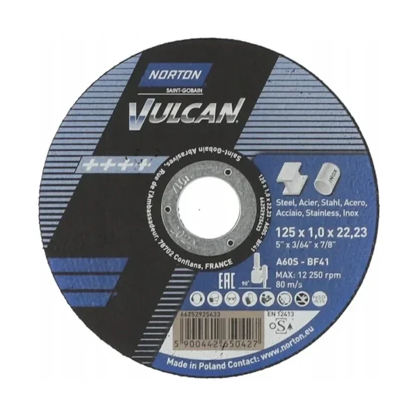 Norton Vulcan INOX 125 × 1,0 × 22,23 mm zestaw 110 szt.