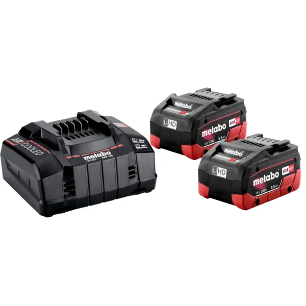 Metabo zestaw podstawowy 2× LiHD 18 V 5,5 Ah + ładowarka ASC 145