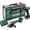 Metabo Combo Set 2.4.3 18 V: BS 18 + W 18 L 9-125, 2,0 Ah + 4,0 Ah, metaBOX