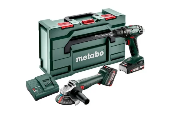 Metabo Combo Set 2.4.3 18 V: BS 18 + W 18 L 9-125, 2,0 Ah + 4,0 Ah, metaBOX