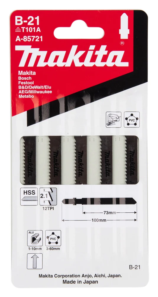 Makita A-85721 brzeszczot do wyrzynarki 75 mm 12/1"5szt Makita A-85721 brzeszczot do wyrzynarki 75 mm 12/1"5szt