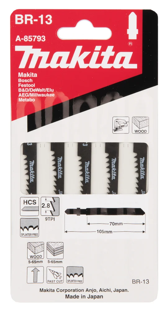 Makita A-85793 brzeszczot do wyrzynarki 65 mm 9/1"5szt