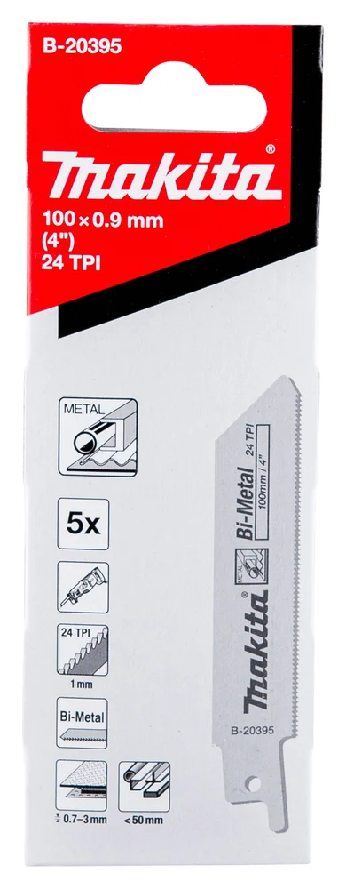 Makita B-20395 brzeszczot do pił szablastych BIM 100×0,9 mm /5szt. metal (0,7-3,0 mm)