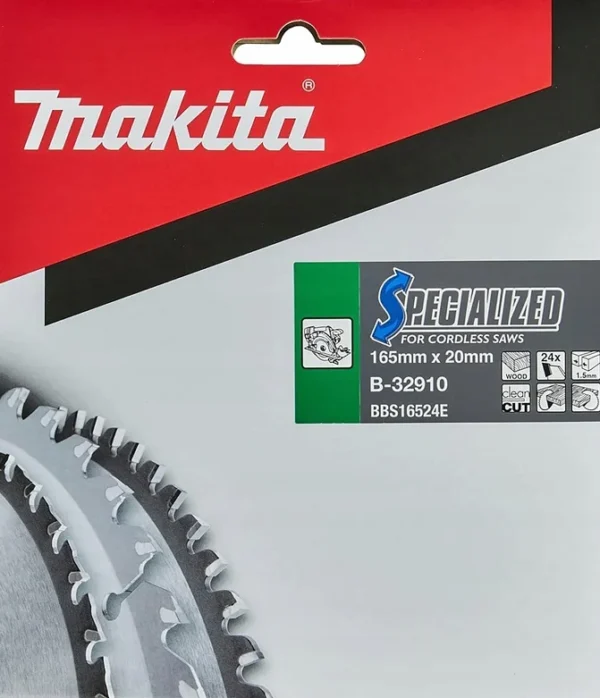Makita B-32910 tarcza Specialized do drewna 165 × 20 mm, 24 zęby