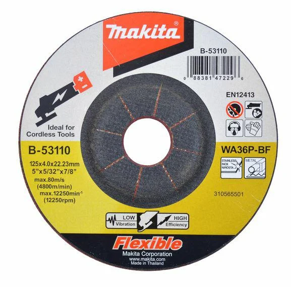 Makita B-53110 tarcza do szlifowania elastyczna 125×4 Makita B-53110 tarcza do szlifowania elastyczna 125×4