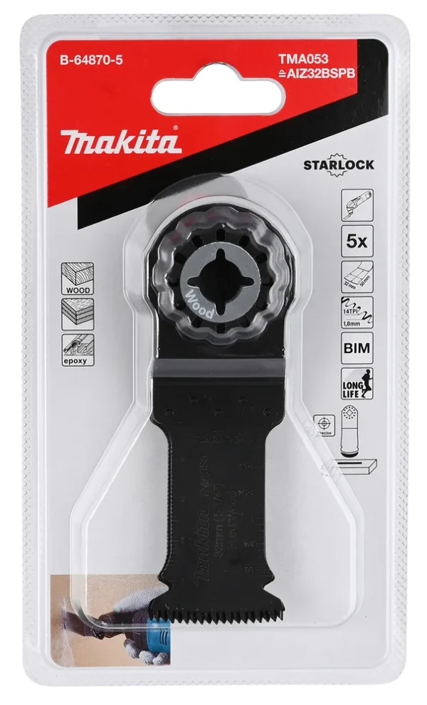 Makita B-64870-5 mt brzeszczot do cięcia wgłębnego BIM 32 mm x 50 mm /5szt. do twardego drewna