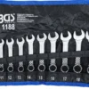 BGS 1188 zestaw kluczy płasko-oczkowych, krótkich, 10–19 mm, 10 szt.