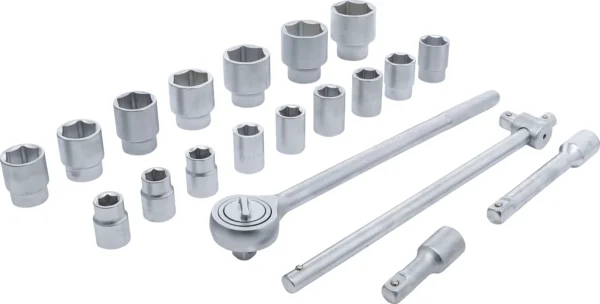 BGS 1202 zestaw kluczy nasadowych, napęd 20 mm (3/4"), 19–50 mm, 20 szt.