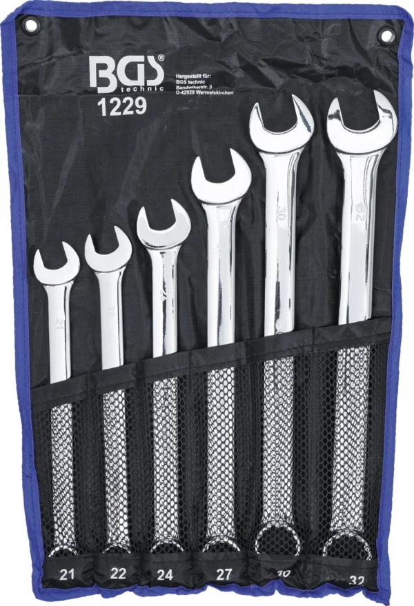 BGS 1229 zestaw kluczy płasko-oczkowych, długich, 21–32 mm, 6 szt.