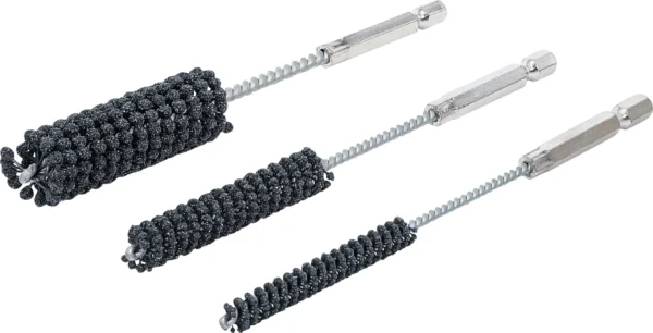 BGS 1272 zestaw narzędzi do honowania, elastyczne, chwyt sześciokątny 6,3 mm (1/4"), uziarnienie 60 / 80, 8–12–20 mm, 3 szt.