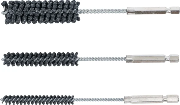 BGS 1272 zestaw narzędzi do honowania, elastyczne, chwyt sześciokątny 6,3 mm (1/4"), uziarnienie 60 / 80, 8–12–20 mm, 3 szt.