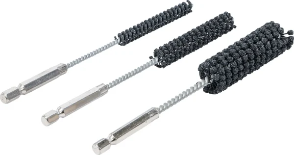 BGS 1272 zestaw narzędzi do honowania, elastyczne, chwyt sześciokątny 6,3 mm (1/4"), uziarnienie 60 / 80, 8–12–20 mm, 3 szt.