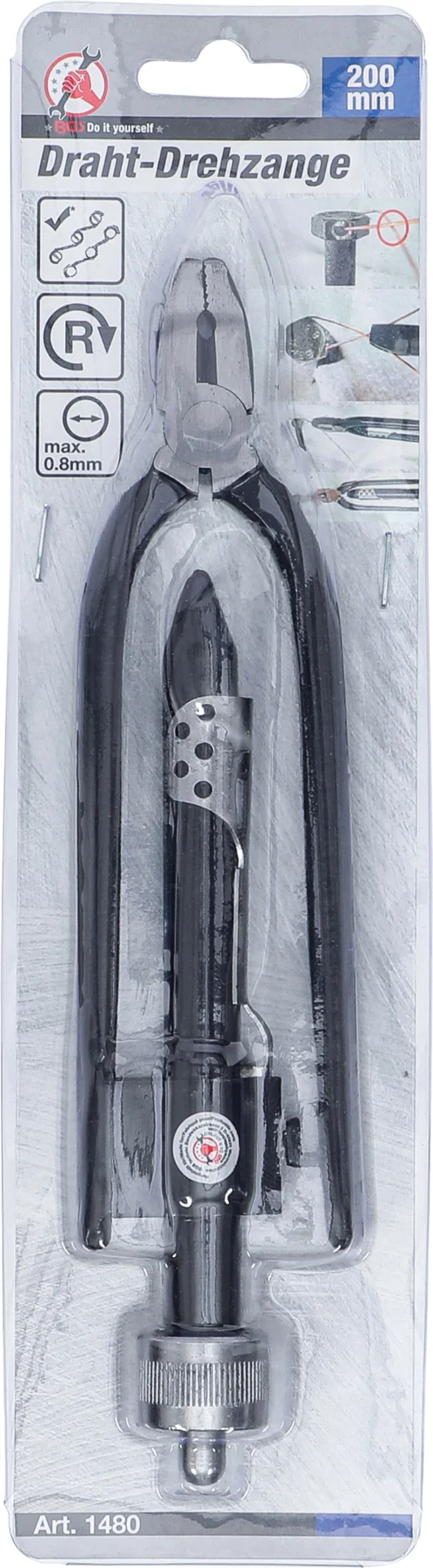 BGS 1480 obrotowe szczypce do drutu, ze sprężyną, 200 mm