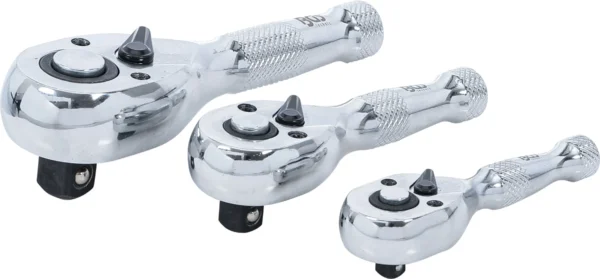BGS 215 zestaw grzechotek przełączalnych mini, 6,3 mm (1/4") / 10 mm (3/8") / 12,5 mm (1/2"), 3 szt.