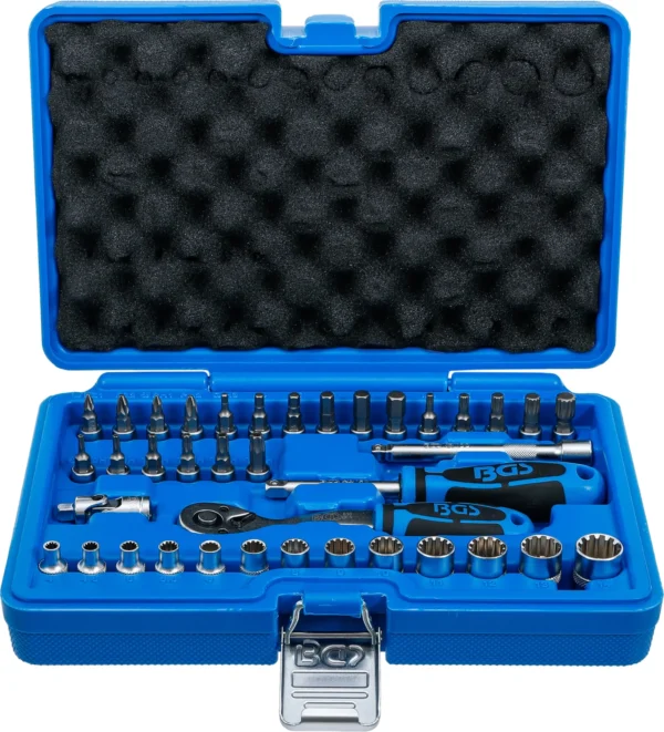 BGS 2151 zestaw kluczy nasadowych Gear Lock, napęd 6,3 mm (1/4"), 38 szt.