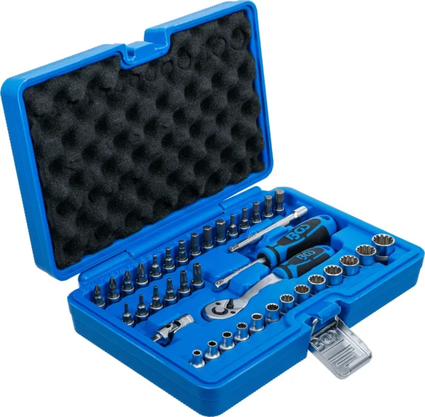 BGS 2151 zestaw kluczy nasadowych Gear Lock, napęd 6,3 mm (1/4"), 38 szt.
