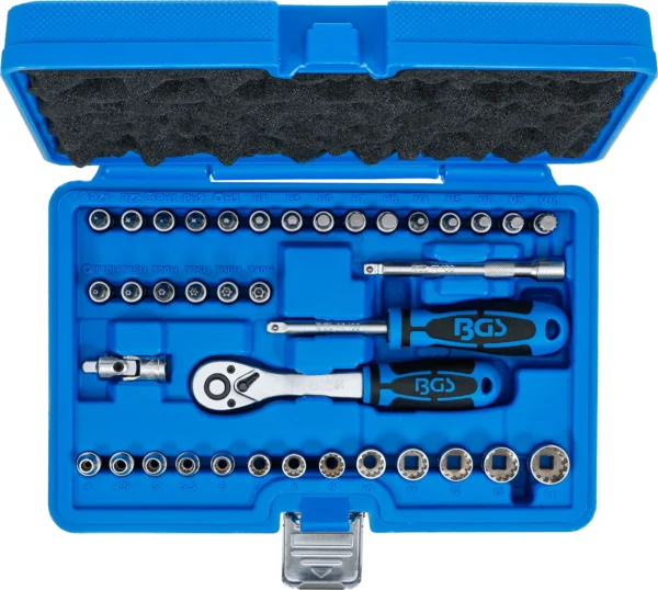 BGS 2151 zestaw kluczy nasadowych Gear Lock, napęd 6,3 mm (1/4"), 38 szt.