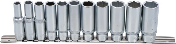 BGS 2222 zestaw nasadek sześciokątnych, głębokich, 10 mm (3/8"), 8–19 mm, 11 szt.