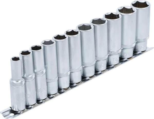 BGS 2222 zestaw nasadek sześciokątnych, głębokich, 10 mm (3/8"), 8–19 mm, 11 szt.