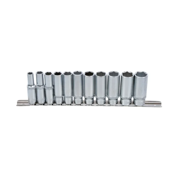 BGS 2222 zestaw nasadek sześciokątnych, głębokich, 10 mm (3/8"), 8–19 mm, 11 szt.
