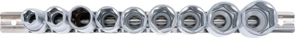 BGS 2223 zestaw nasadek sześciokątnych, głębokich, 12,5 mm (1/2"), 10–24 mm, 9 szt.