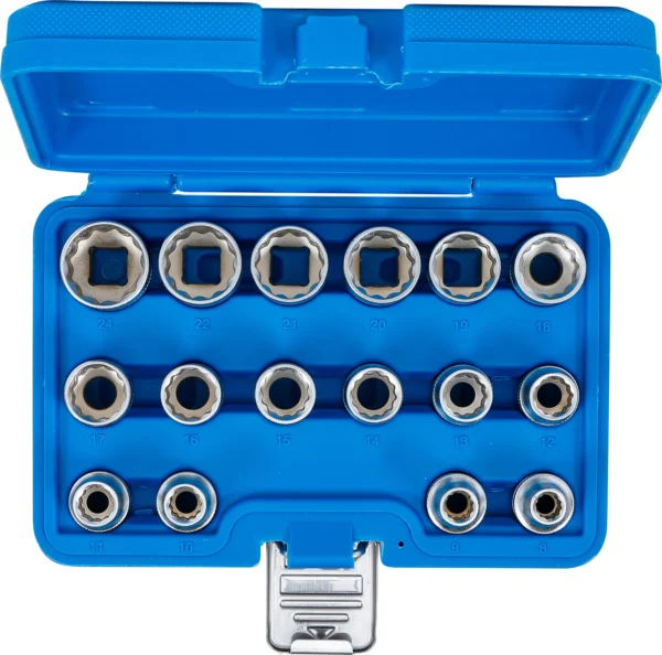 BGS 2226 zestaw nasadek dwunastokątnych, 12,5 mm (1/2"), 8–24 mm, 16 szt.
