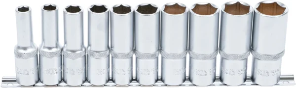 BGS 2435 zestaw nasadek sześciokątnych, głębokich, 12,5 mm (1/2"), calowe, 10 szt.