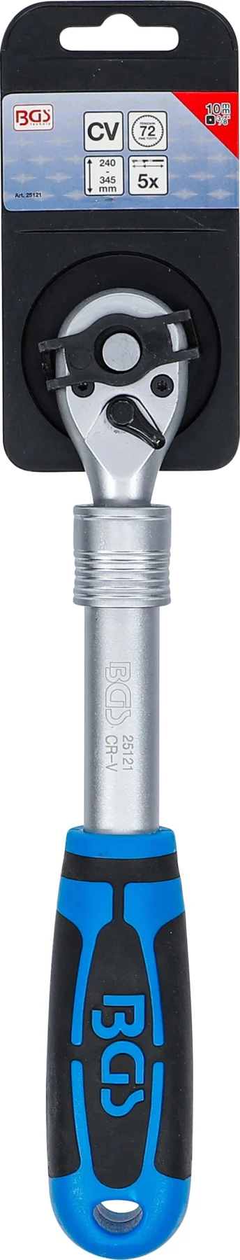 BGS 25121 grzechotka dwustronna, rozsuwana, 10 mm (3/8"), 240–345 mm