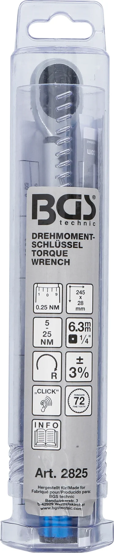 BGS 2825 klucz dynamometryczny, 6,3 mm (1/4"), 5–25 Nm