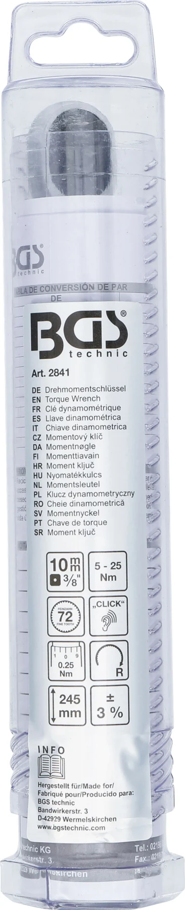 BGS 2841 klucz dynamometryczny, 10 mm (3/8"), 5–25 Nm