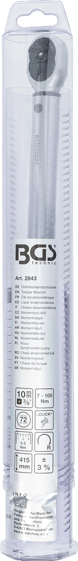 BGS 2843 klucz dynamometryczny, 10 mm (3/8"), 7–105 Nm