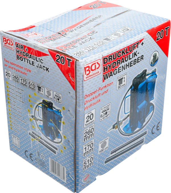 BGS 2883 podnośnik pneumatyczno-hydrauliczny, 20 t