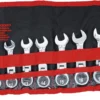 BGS 30003 zestaw kluczy płasko-oczkowych z grzechotką, krótkich, 8–19 mm, 12 szt.