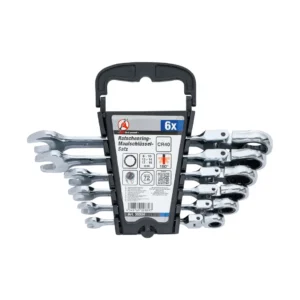 BGS 30004 zestaw kluczy płasko-oczkowych z grzechotką, elastyczne końcówki, 8–19 mm, 6 szt.
