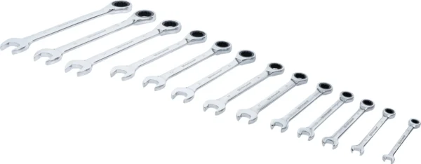 BGS 30006 zestaw kluczy płasko-oczkowych z grzechotką, 8–32 mm, 13 szt.