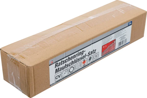 BGS 30012 zestaw kluczy płasko-oczkowych z grzechotką, elastyczne końcówki, 8–32 mm, 13 szt.