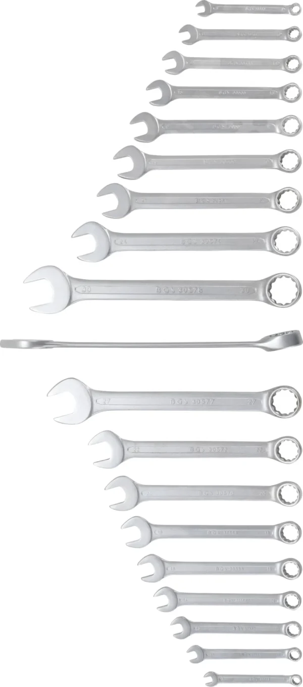 BGS 30500 zestaw kluczy płasko-oczkowych, 8–32 mm, 19 szt.