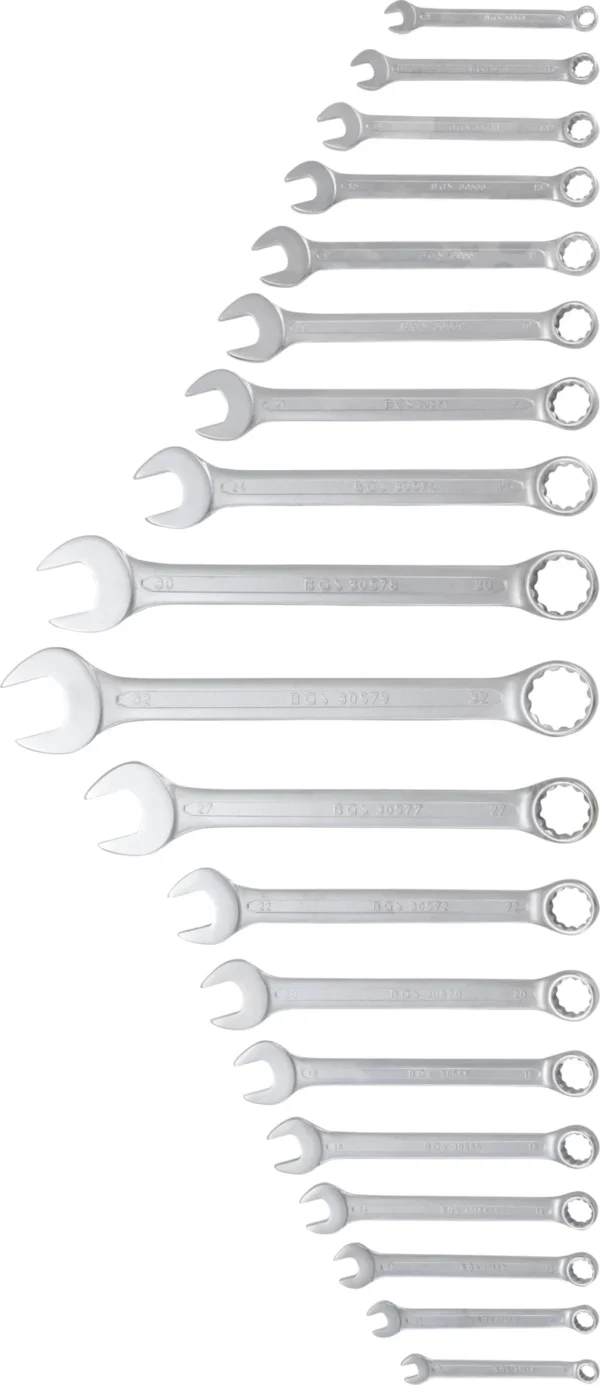 BGS 30500 zestaw kluczy płasko-oczkowych, 8–32 mm, 19 szt.