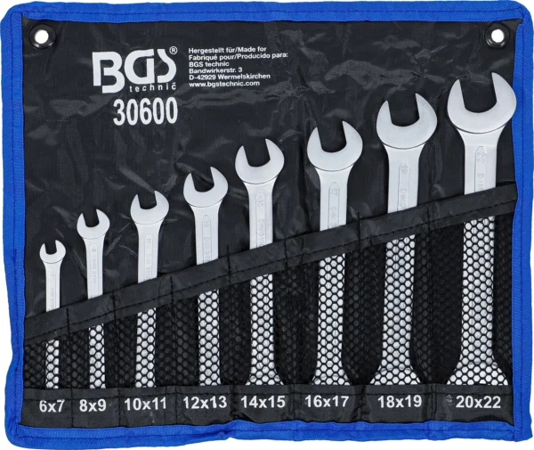 BGS 30600 zestaw kluczy płaskich dwustronnych, 6–22 mm, 8 szt.