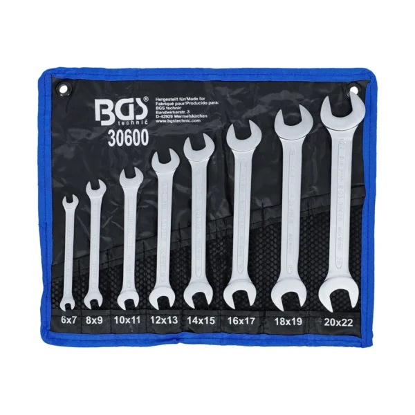 BGS 30600 zestaw kluczy płaskich dwustronnych, 6–22 mm, 8 szt.