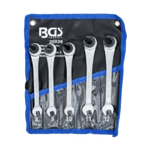 BGS 30836 zestaw kluczy płasko-oczkowych z grzechotką, otwarte, 5 szt. BGS 30836 zestaw kluczy płasko-oczkowych z grzechotką, otwarte, 5 szt.