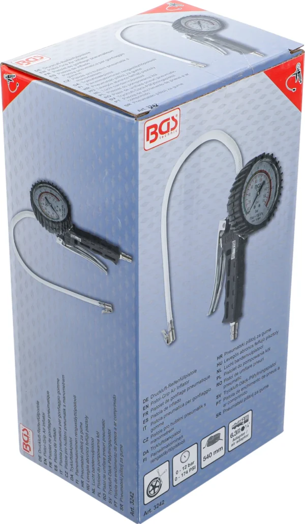 BGS 3242 pistolet do pompowania kół, 0–12 bar