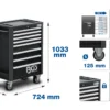 BGS 4111 wózek warsztatowy, 8 szuflad, pusty