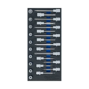 BGS 4119 wkładka do szuflady 1/3: zestaw nasadek do bitów, profil T (do Torx), 26 szt.