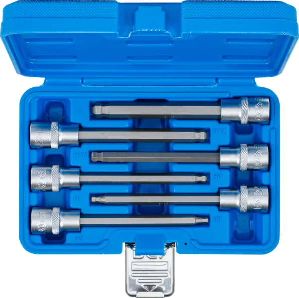 BGS 4258 zestaw nasadek do bitów, 12,5 mm (1/2"), gniazdo sześciokątne z głowicą kulkową 5–12 mm, 6 szt.