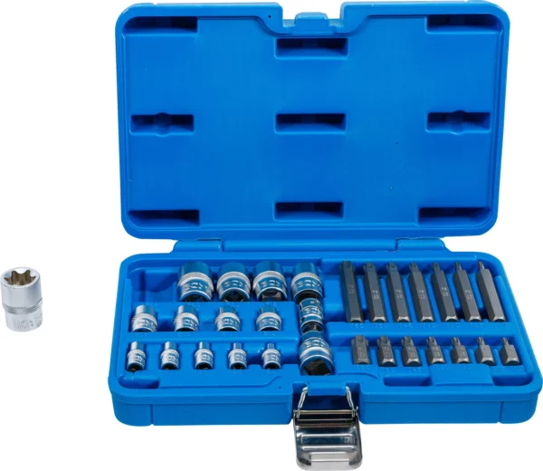 BGS 5025 zestaw bitów i kluczy nasadowych, profil E / profil T (do Torx), 30 szt.
