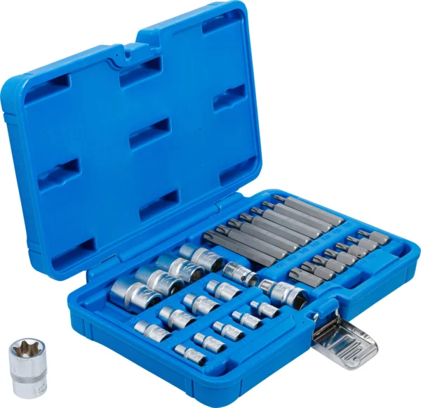 BGS 5025 zestaw bitów i kluczy nasadowych, profil E / profil T (do Torx), 30 szt.