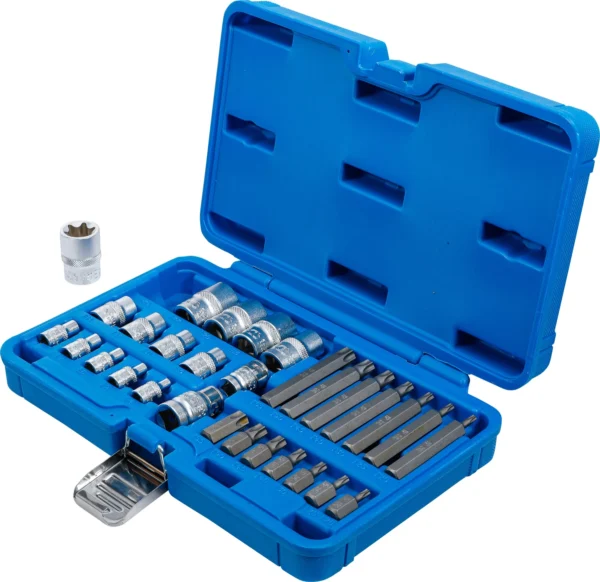 BGS 5025 zestaw bitów i kluczy nasadowych, profil E / profil T (do Torx), 30 szt.