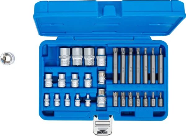 BGS 5025 zestaw bitów i kluczy nasadowych, profil E / profil T (do Torx), 30 szt.